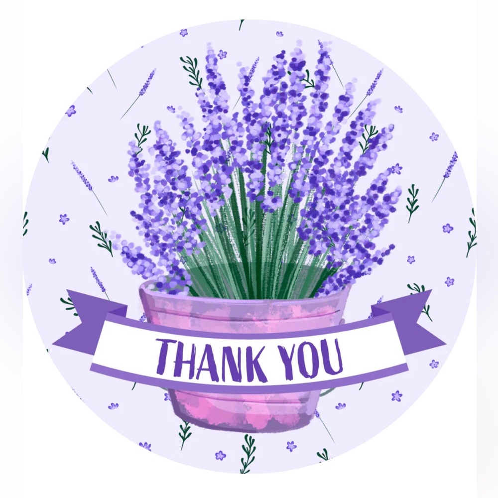 🪻50 stickers- Lavender thank you Stickers - 1.5  inch